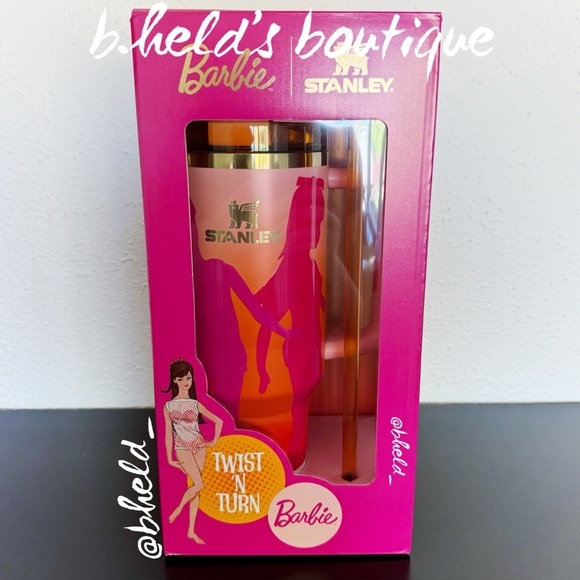 🩷🧡 Barbie x Stanley Collaboration ‘60s Twist 'N Turn 40 oz Quencher NIB NWT - Picture 1 of 12